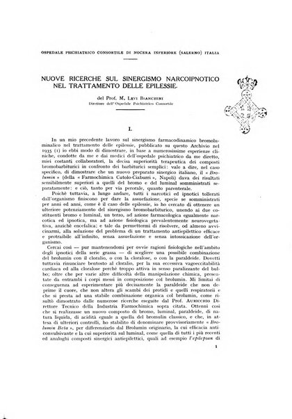 Archivio generale di neurologia, psichiatria e psicoanalisi