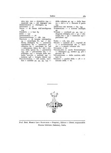 Archivio generale di neurologia, psichiatria e psicoanalisi