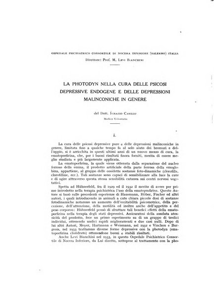 Archivio generale di neurologia, psichiatria e psicoanalisi