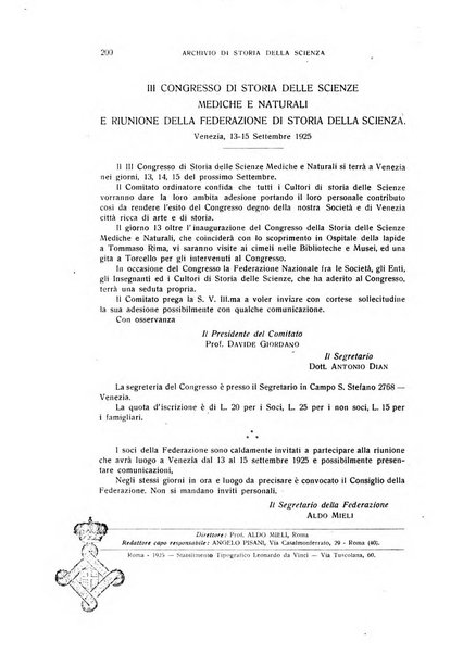 Archivio di storia della scienza