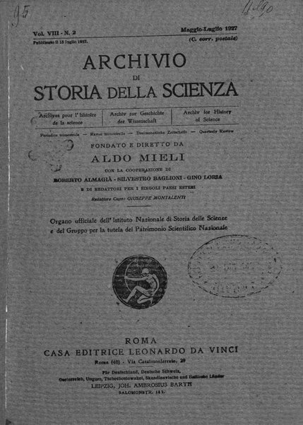 Archivio di storia della scienza