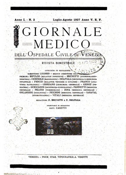 Giornale medico dell'Ospedale civile di Venezia