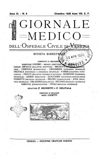 Giornale medico dell'Ospedale civile di Venezia