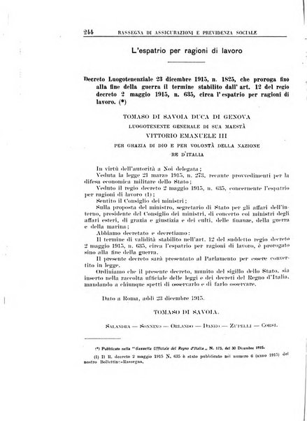 Rassegna di assicurazioni e previdenza sociale bollettino mensile della Cassa nazionale d'assicurazione per gli infortuni degli operai sul lavoro