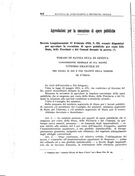 Rassegna di assicurazioni e previdenza sociale bollettino mensile della Cassa nazionale d'assicurazione per gli infortuni degli operai sul lavoro