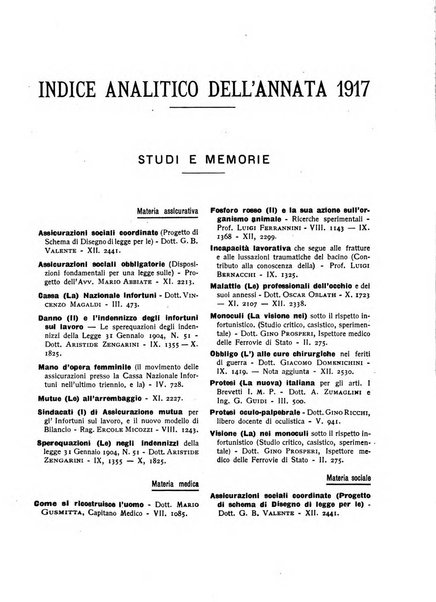 Rassegna di assicurazioni e previdenza sociale bollettino mensile della Cassa nazionale d'assicurazione per gli infortuni degli operai sul lavoro