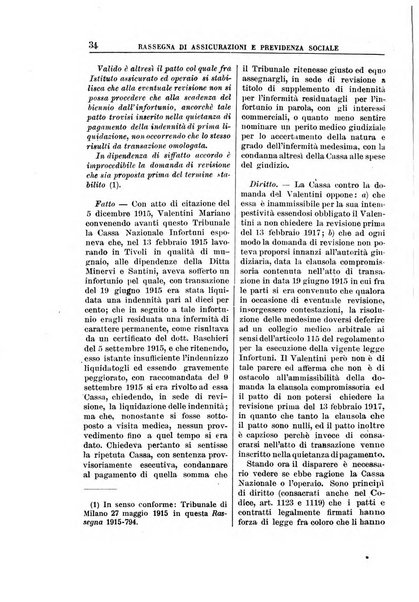 Rassegna di assicurazioni e previdenza sociale bollettino mensile della Cassa nazionale d'assicurazione per gli infortuni degli operai sul lavoro