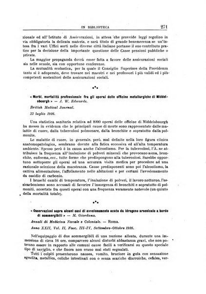 Rassegna di assicurazioni e previdenza sociale bollettino mensile della Cassa nazionale d'assicurazione per gli infortuni degli operai sul lavoro