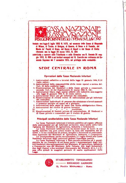 Rassegna di assicurazioni e previdenza sociale bollettino mensile della Cassa nazionale d'assicurazione per gli infortuni degli operai sul lavoro