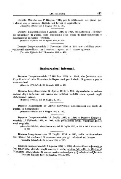 Rassegna di assicurazioni e previdenza sociale bollettino mensile della Cassa nazionale d'assicurazione per gli infortuni degli operai sul lavoro