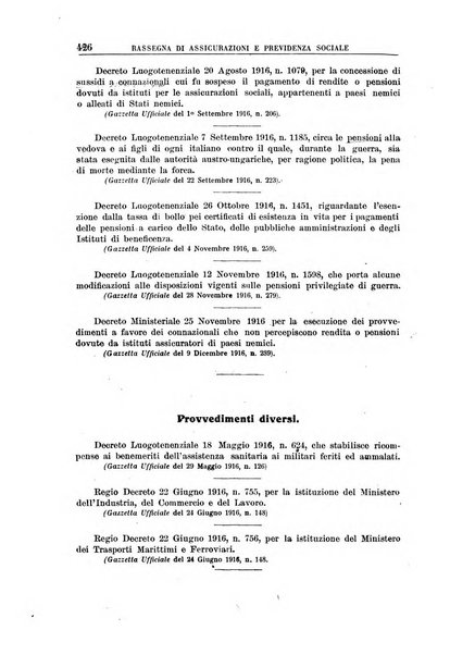 Rassegna di assicurazioni e previdenza sociale bollettino mensile della Cassa nazionale d'assicurazione per gli infortuni degli operai sul lavoro