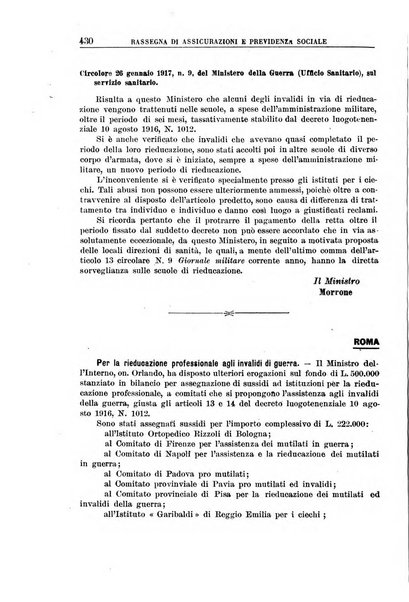 Rassegna di assicurazioni e previdenza sociale bollettino mensile della Cassa nazionale d'assicurazione per gli infortuni degli operai sul lavoro