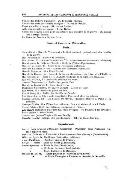 Rassegna di assicurazioni e previdenza sociale bollettino mensile della Cassa nazionale d'assicurazione per gli infortuni degli operai sul lavoro