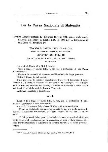 Rassegna di assicurazioni e previdenza sociale bollettino mensile della Cassa nazionale d'assicurazione per gli infortuni degli operai sul lavoro