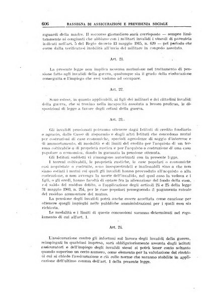 Rassegna di assicurazioni e previdenza sociale bollettino mensile della Cassa nazionale d'assicurazione per gli infortuni degli operai sul lavoro