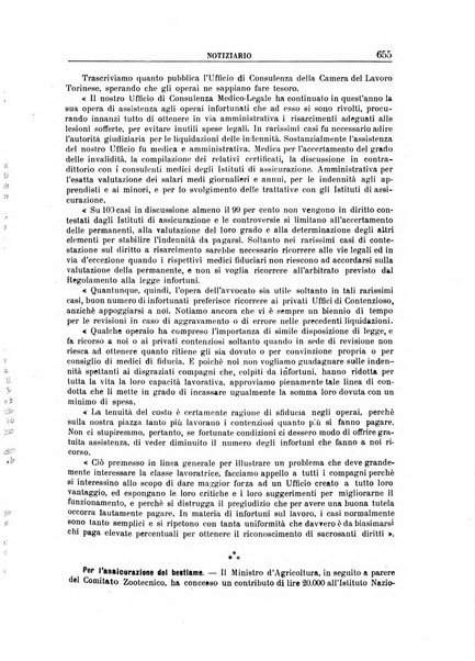 Rassegna di assicurazioni e previdenza sociale bollettino mensile della Cassa nazionale d'assicurazione per gli infortuni degli operai sul lavoro