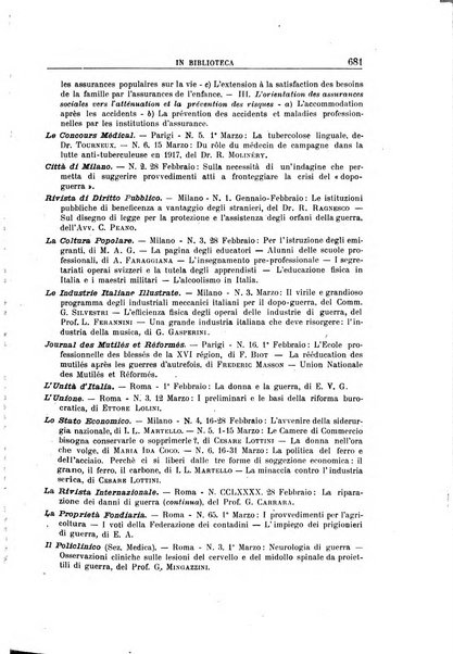 Rassegna di assicurazioni e previdenza sociale bollettino mensile della Cassa nazionale d'assicurazione per gli infortuni degli operai sul lavoro