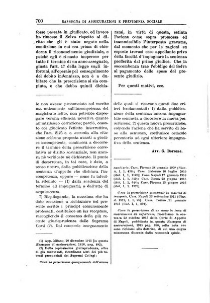 Rassegna di assicurazioni e previdenza sociale bollettino mensile della Cassa nazionale d'assicurazione per gli infortuni degli operai sul lavoro