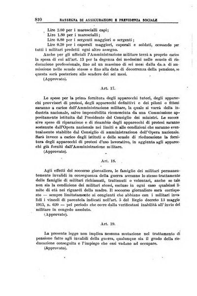 Rassegna di assicurazioni e previdenza sociale bollettino mensile della Cassa nazionale d'assicurazione per gli infortuni degli operai sul lavoro