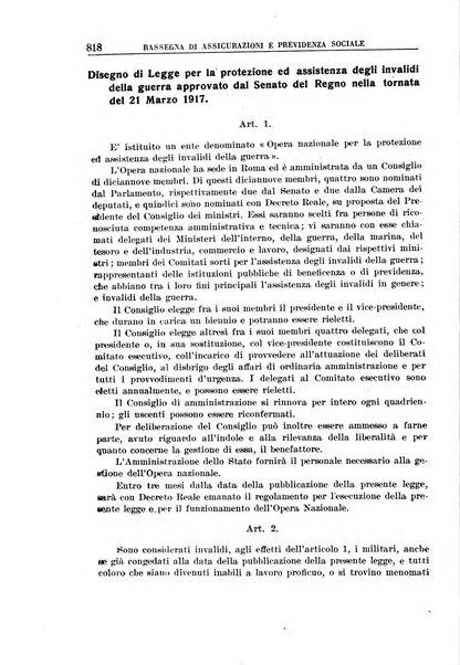 Rassegna di assicurazioni e previdenza sociale bollettino mensile della Cassa nazionale d'assicurazione per gli infortuni degli operai sul lavoro