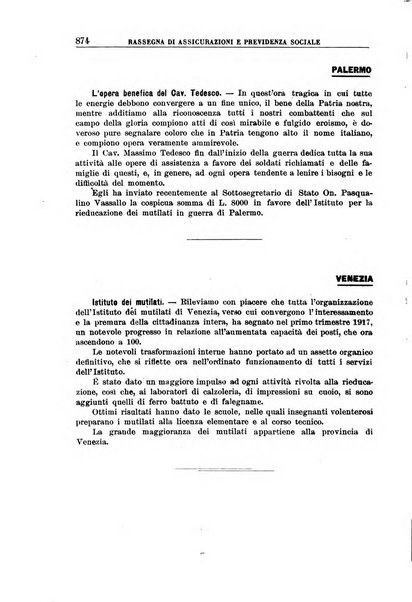 Rassegna di assicurazioni e previdenza sociale bollettino mensile della Cassa nazionale d'assicurazione per gli infortuni degli operai sul lavoro