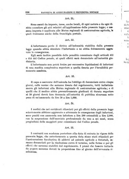 Rassegna di assicurazioni e previdenza sociale bollettino mensile della Cassa nazionale d'assicurazione per gli infortuni degli operai sul lavoro