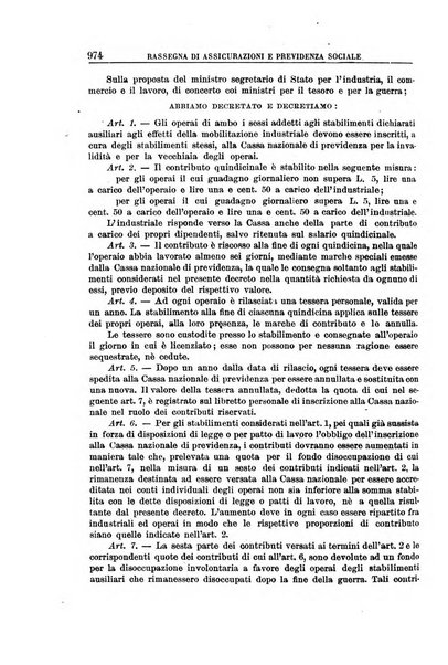 Rassegna di assicurazioni e previdenza sociale bollettino mensile della Cassa nazionale d'assicurazione per gli infortuni degli operai sul lavoro