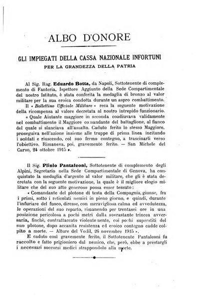 Rassegna di assicurazioni e previdenza sociale bollettino mensile della Cassa nazionale d'assicurazione per gli infortuni degli operai sul lavoro