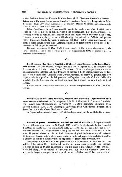 Rassegna di assicurazioni e previdenza sociale bollettino mensile della Cassa nazionale d'assicurazione per gli infortuni degli operai sul lavoro