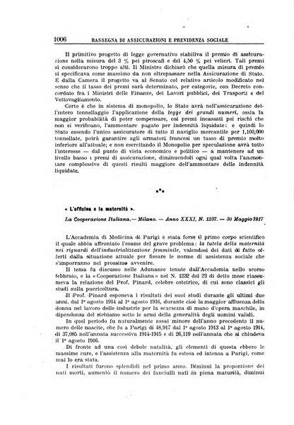 Rassegna di assicurazioni e previdenza sociale bollettino mensile della Cassa nazionale d'assicurazione per gli infortuni degli operai sul lavoro