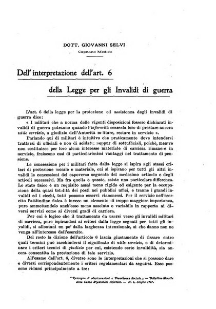 Rassegna di assicurazioni e previdenza sociale bollettino mensile della Cassa nazionale d'assicurazione per gli infortuni degli operai sul lavoro