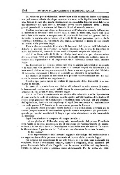 Rassegna di assicurazioni e previdenza sociale bollettino mensile della Cassa nazionale d'assicurazione per gli infortuni degli operai sul lavoro