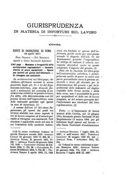 Rassegna di assicurazioni e previdenza sociale bollettino mensile della Cassa nazionale d'assicurazione per gli infortuni degli operai sul lavoro