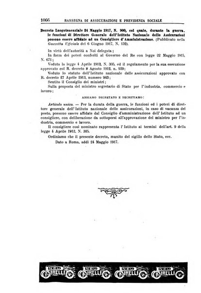 Rassegna di assicurazioni e previdenza sociale bollettino mensile della Cassa nazionale d'assicurazione per gli infortuni degli operai sul lavoro