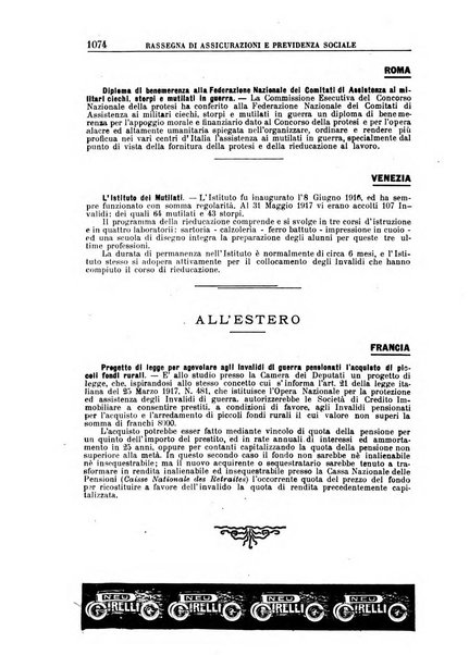 Rassegna di assicurazioni e previdenza sociale bollettino mensile della Cassa nazionale d'assicurazione per gli infortuni degli operai sul lavoro