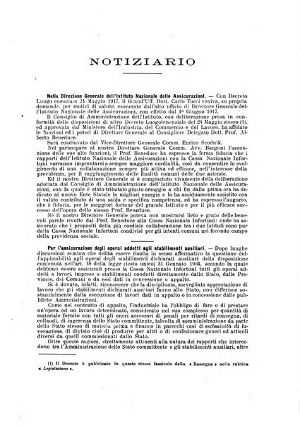 Rassegna di assicurazioni e previdenza sociale bollettino mensile della Cassa nazionale d'assicurazione per gli infortuni degli operai sul lavoro