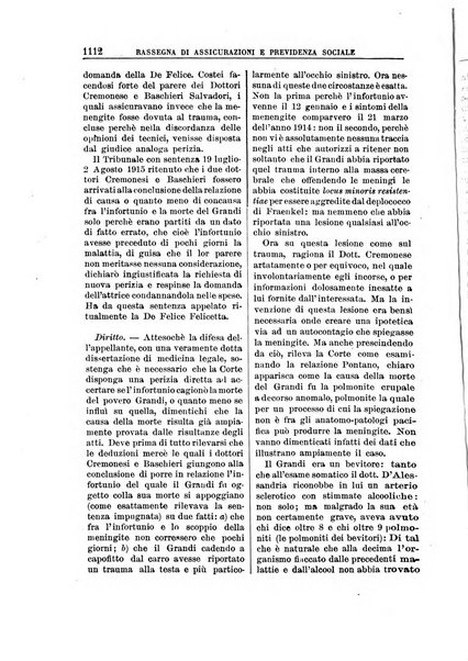 Rassegna di assicurazioni e previdenza sociale bollettino mensile della Cassa nazionale d'assicurazione per gli infortuni degli operai sul lavoro