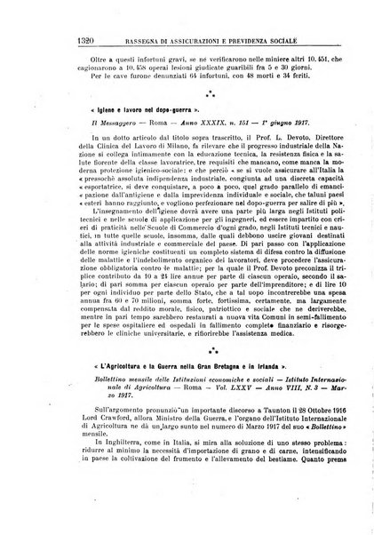 Rassegna di assicurazioni e previdenza sociale bollettino mensile della Cassa nazionale d'assicurazione per gli infortuni degli operai sul lavoro