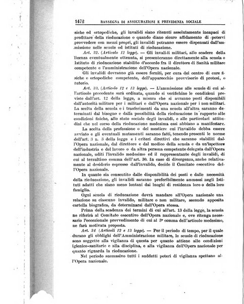 Rassegna di assicurazioni e previdenza sociale bollettino mensile della Cassa nazionale d'assicurazione per gli infortuni degli operai sul lavoro