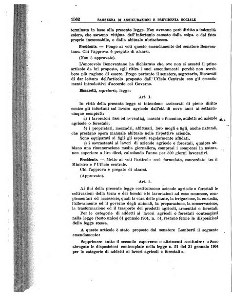 Rassegna di assicurazioni e previdenza sociale bollettino mensile della Cassa nazionale d'assicurazione per gli infortuni degli operai sul lavoro