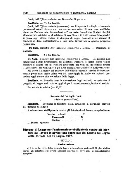 Rassegna di assicurazioni e previdenza sociale bollettino mensile della Cassa nazionale d'assicurazione per gli infortuni degli operai sul lavoro