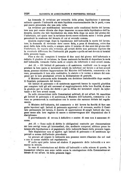 Rassegna di assicurazioni e previdenza sociale bollettino mensile della Cassa nazionale d'assicurazione per gli infortuni degli operai sul lavoro