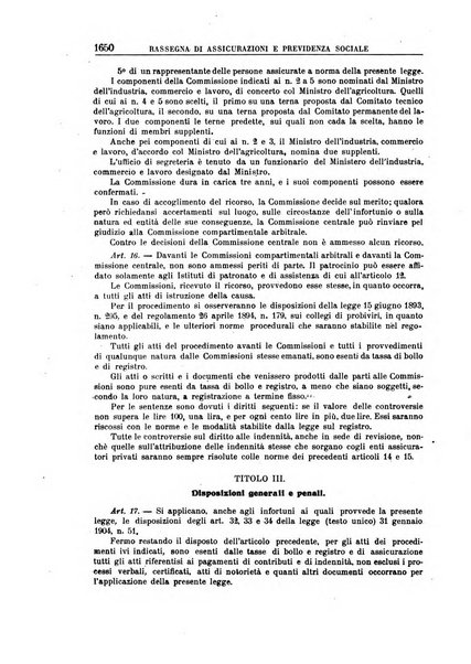 Rassegna di assicurazioni e previdenza sociale bollettino mensile della Cassa nazionale d'assicurazione per gli infortuni degli operai sul lavoro