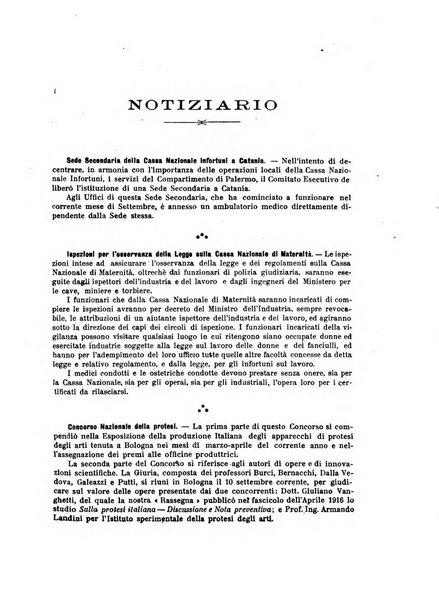 Rassegna di assicurazioni e previdenza sociale bollettino mensile della Cassa nazionale d'assicurazione per gli infortuni degli operai sul lavoro