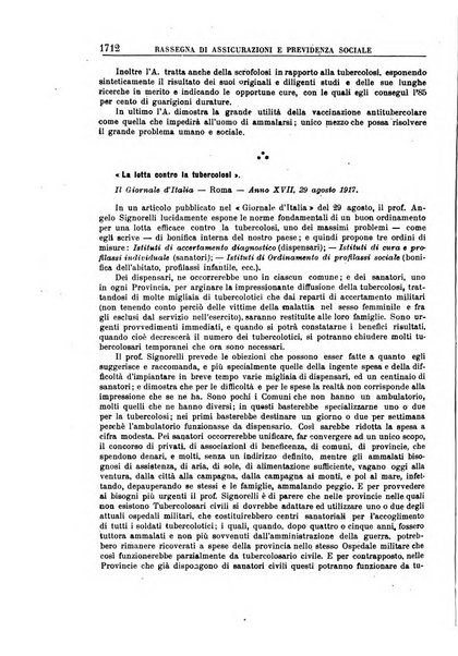 Rassegna di assicurazioni e previdenza sociale bollettino mensile della Cassa nazionale d'assicurazione per gli infortuni degli operai sul lavoro