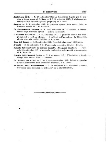 Rassegna di assicurazioni e previdenza sociale bollettino mensile della Cassa nazionale d'assicurazione per gli infortuni degli operai sul lavoro