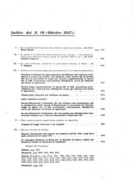 Rassegna di assicurazioni e previdenza sociale bollettino mensile della Cassa nazionale d'assicurazione per gli infortuni degli operai sul lavoro