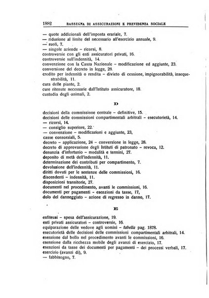 Rassegna di assicurazioni e previdenza sociale bollettino mensile della Cassa nazionale d'assicurazione per gli infortuni degli operai sul lavoro