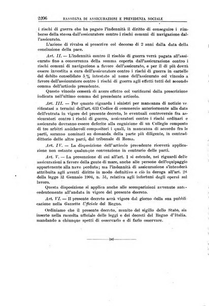 Rassegna di assicurazioni e previdenza sociale bollettino mensile della Cassa nazionale d'assicurazione per gli infortuni degli operai sul lavoro