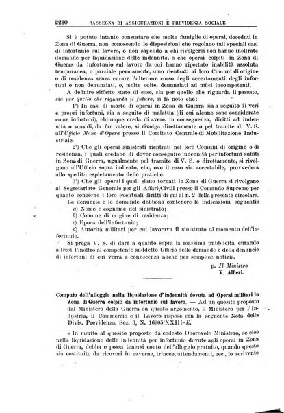 Rassegna di assicurazioni e previdenza sociale bollettino mensile della Cassa nazionale d'assicurazione per gli infortuni degli operai sul lavoro